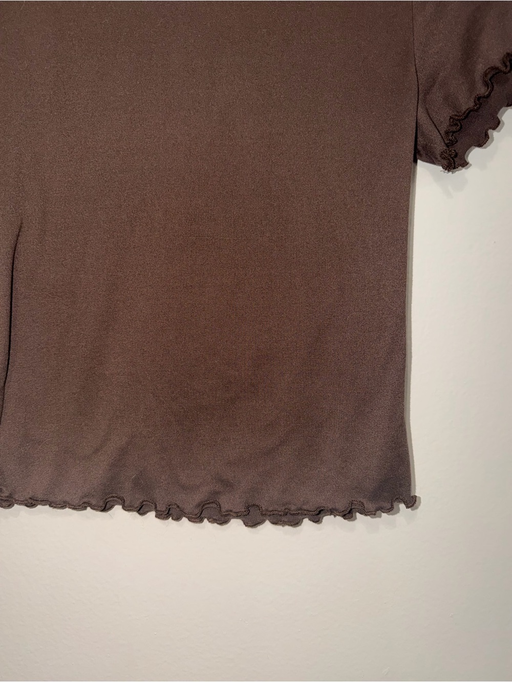 Live in the Moment Ruffle Lettuce Edge Trim Short Sleeve Tee - Picture 2 of 5